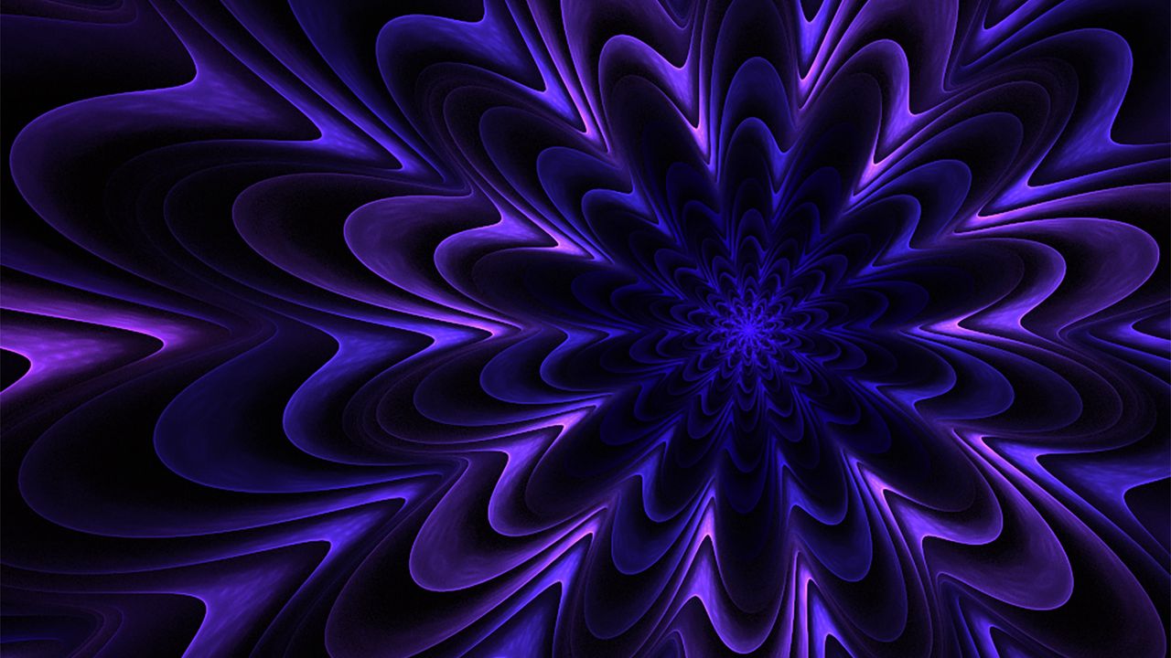 Wallpaper fractal, patterns, purple, wavy, volumetric