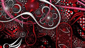 Preview wallpaper fractal, patterns, shapes, red