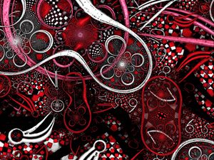 Preview wallpaper fractal, patterns, shapes, red