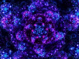 Preview wallpaper fractal, patterns, shine, lilac, blue