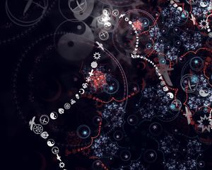 Preview wallpaper fractal, patterns, symbols, glitter