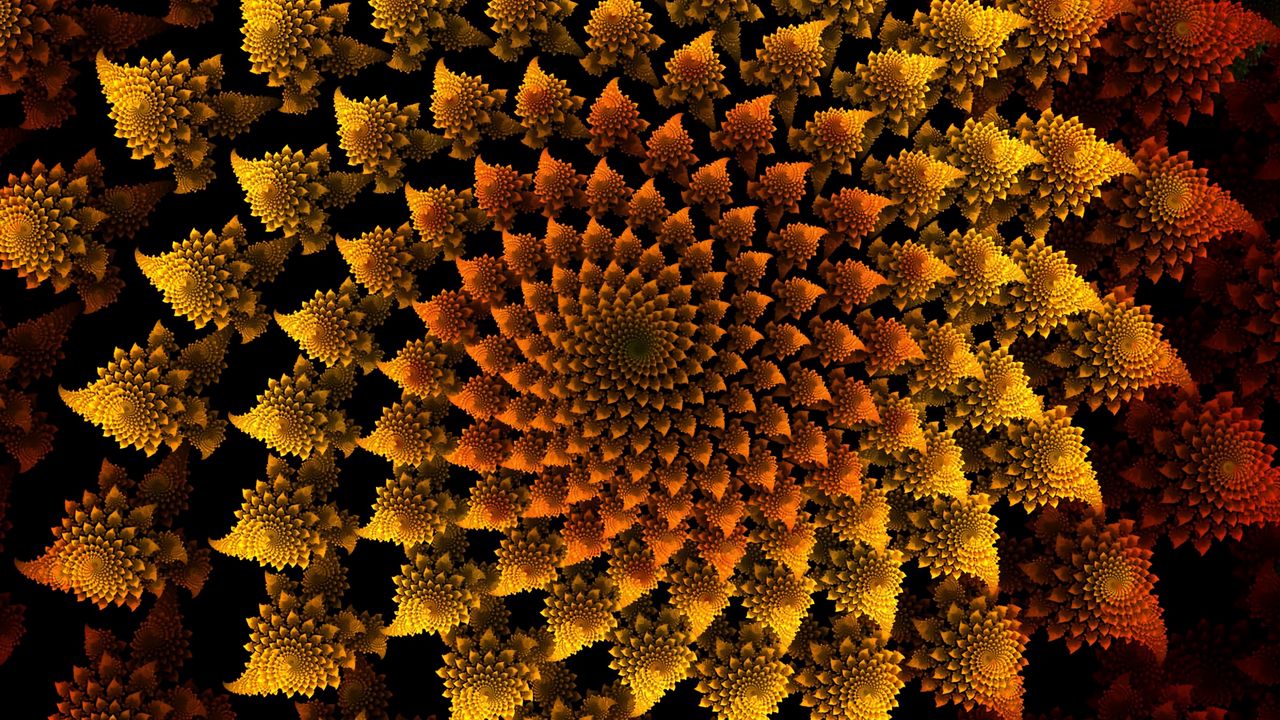 Wallpaper fractal, patterns, volume, pointed