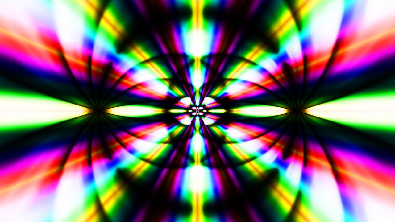 Wallpaper fractal, rays, bright, colorful, abstraction