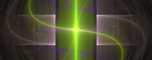 Preview wallpaper fractal, rays, glow, bright, green