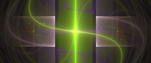 Preview wallpaper fractal, rays, glow, bright, green