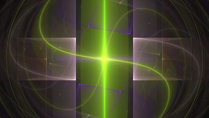 Preview wallpaper fractal, rays, glow, bright, green