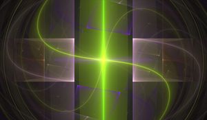 Preview wallpaper fractal, rays, glow, bright, green