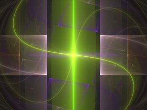 Preview wallpaper fractal, rays, glow, bright, green