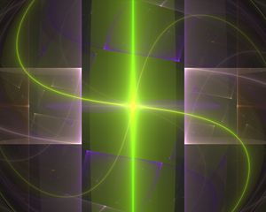 Preview wallpaper fractal, rays, glow, bright, green