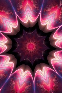 Preview wallpaper fractal, rays, shine, abstraction, pattern, red