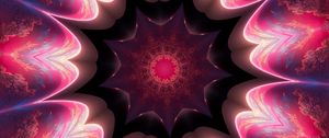 Preview wallpaper fractal, rays, shine, abstraction, pattern, red