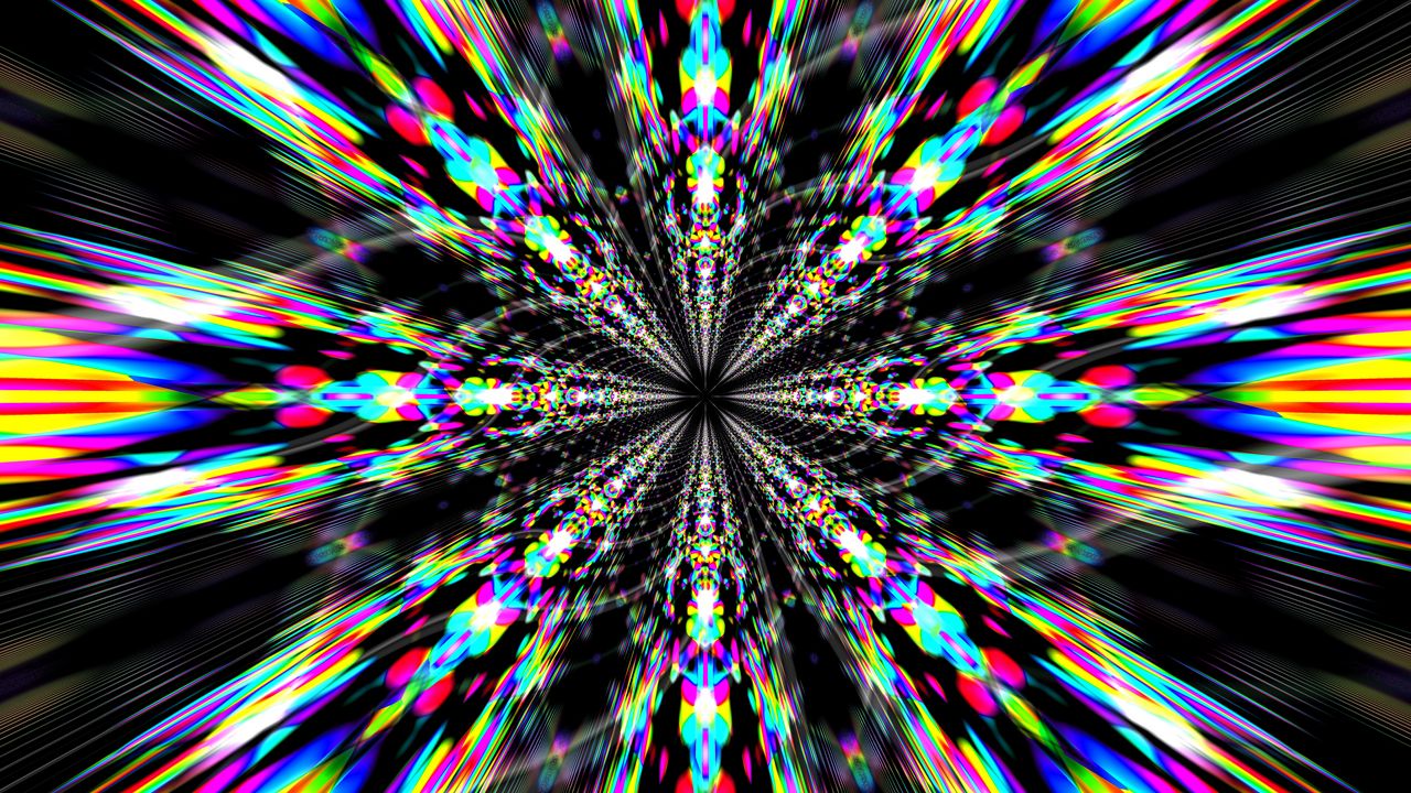 Wallpaper fractal, rays, stripes, colorful, abstraction