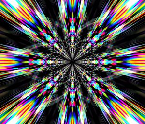Preview wallpaper fractal, rays, stripes, colorful, abstraction