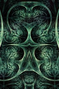 Preview wallpaper fractal, reflection, abstraction, green