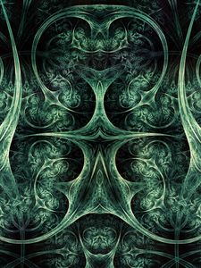 Preview wallpaper fractal, reflection, abstraction, green