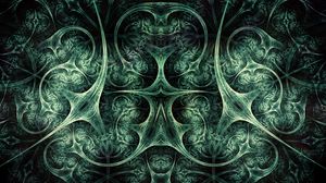 Preview wallpaper fractal, reflection, abstraction, green