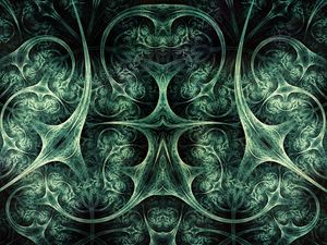 Preview wallpaper fractal, reflection, abstraction, green