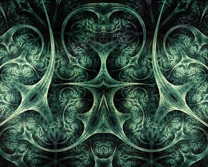 Preview wallpaper fractal, reflection, abstraction, green