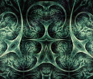 Preview wallpaper fractal, reflection, abstraction, green