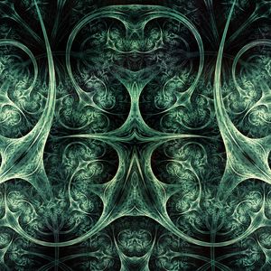 Preview wallpaper fractal, reflection, abstraction, green