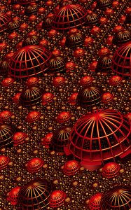 Preview wallpaper fractal, relief, volume, 3d, red
