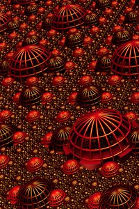 Preview wallpaper fractal, relief, volume, 3d, red