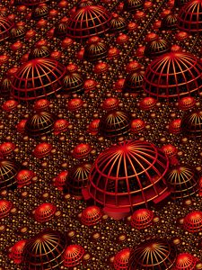 Preview wallpaper fractal, relief, volume, 3d, red