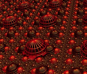 Preview wallpaper fractal, relief, volume, 3d, red