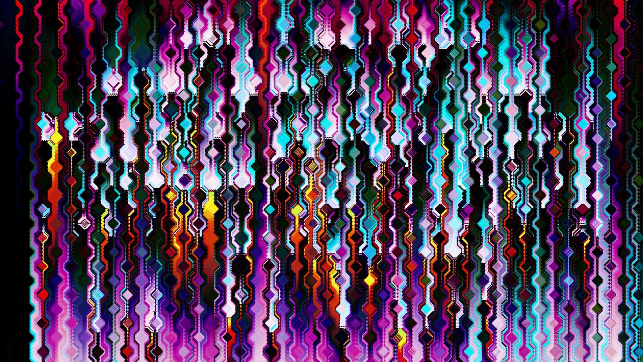 Wallpaper fractal, rhombuses, shapes, colorful, abstraction