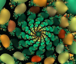 Preview wallpaper fractal, rotation, multicolored, ellipse, shape
