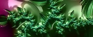 Preview wallpaper fractal, roughness, patterns, green, ribbed