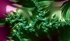 Preview wallpaper fractal, roughness, patterns, green, ribbed