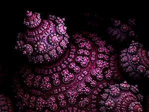 Preview wallpaper fractal, shape, 3d, volume, purple