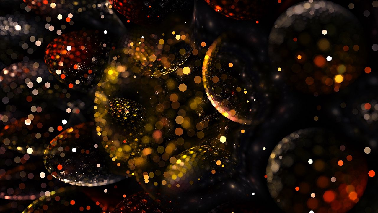 Wallpaper fractal, shape, convex, shine, balls