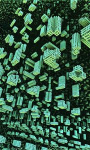 Preview wallpaper fractal, shape, green, design, structure, 3d