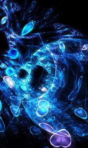 Preview wallpaper fractal, shape, heart, patterns, neon