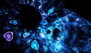 Preview wallpaper fractal, shape, heart, patterns, neon