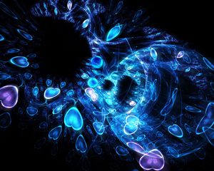 Preview wallpaper fractal, shape, heart, patterns, neon