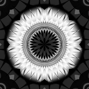 Preview wallpaper fractal, shapes, abstraction, black and white