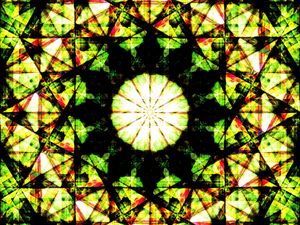 Preview wallpaper fractal, shapes, abstraction, green