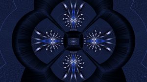 Preview wallpaper fractal, shapes, abstraction, blue, dark
