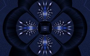 Preview wallpaper fractal, shapes, abstraction, blue, dark