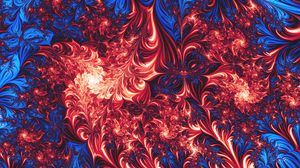 Preview wallpaper fractal, shapes, abstraction, red, blue