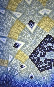 Preview wallpaper fractal, shapes, abstraction, blue, yellow