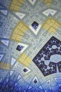 Preview wallpaper fractal, shapes, abstraction, blue, yellow
