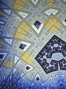 Preview wallpaper fractal, shapes, abstraction, blue, yellow