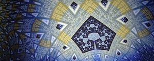 Preview wallpaper fractal, shapes, abstraction, blue, yellow