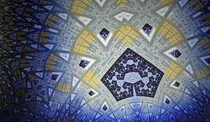 Preview wallpaper fractal, shapes, abstraction, blue, yellow