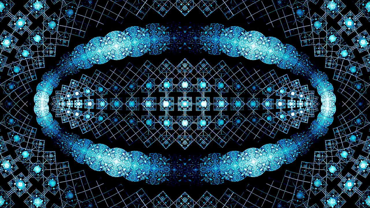 Wallpaper fractal, shapes, blue, abstraction