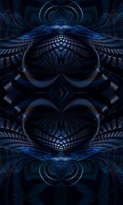 Preview wallpaper fractal, shapes, blue, abstraction, dark